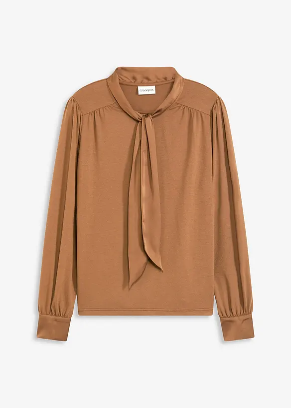 Shirt mit Viskose und Satinschluppe, bonprix
