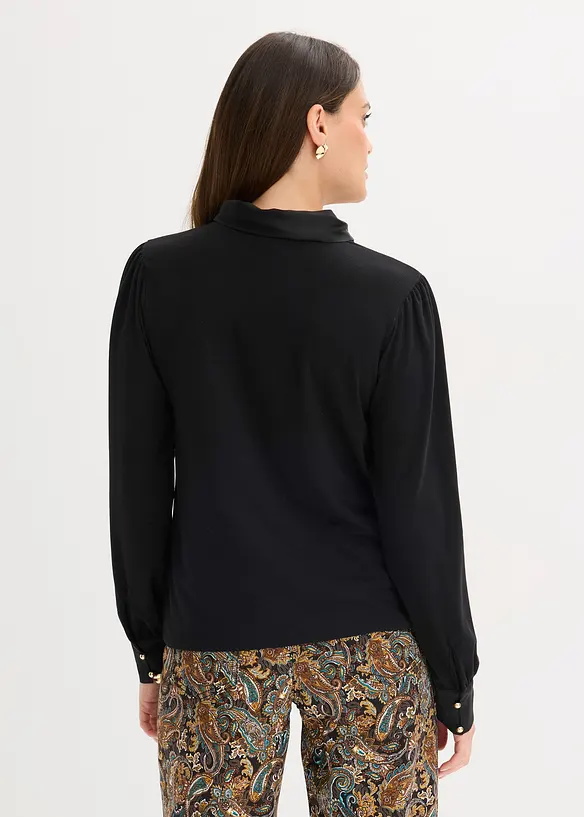 Shirt mit Viskose und Satinschluppe, bonprix