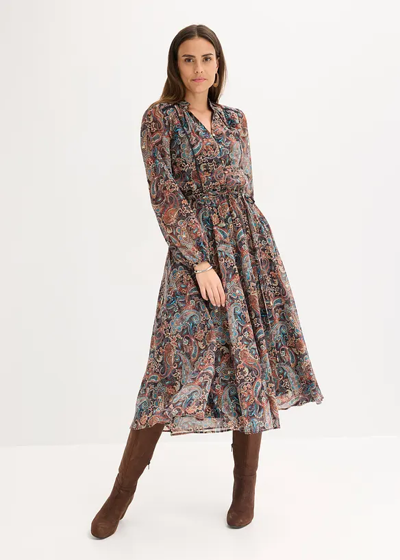 Robe en mousseline à imprimé paisley, bonprix