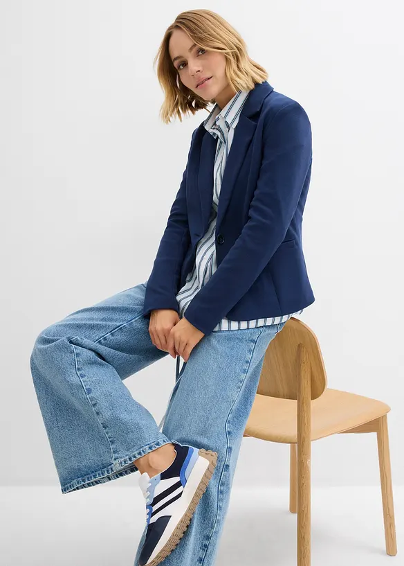 Sweatblazer mit fließender Viskose, bonprix