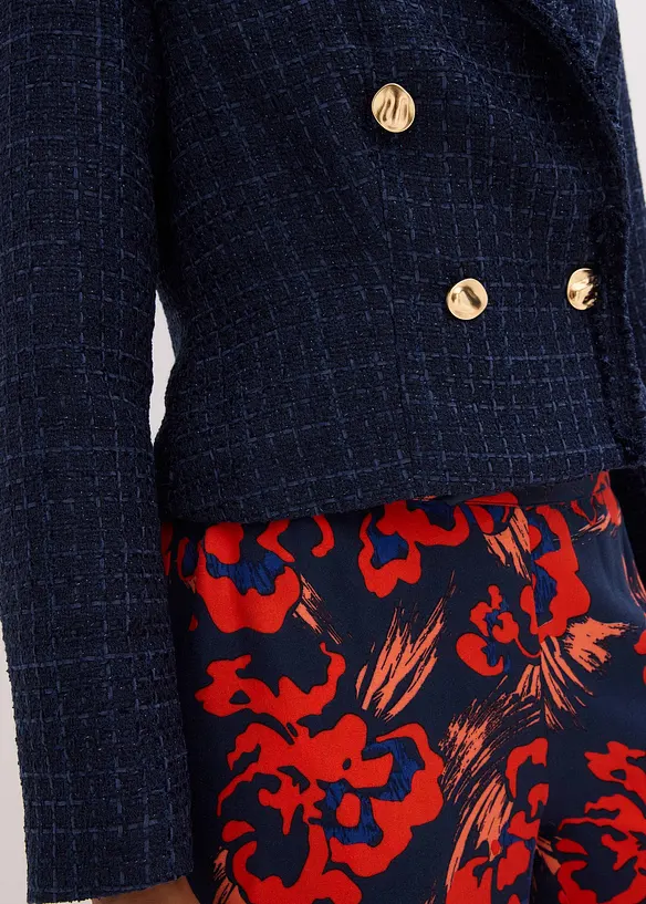 Bouclé-Blazer mit dekorativen Knöpfen, bonprix