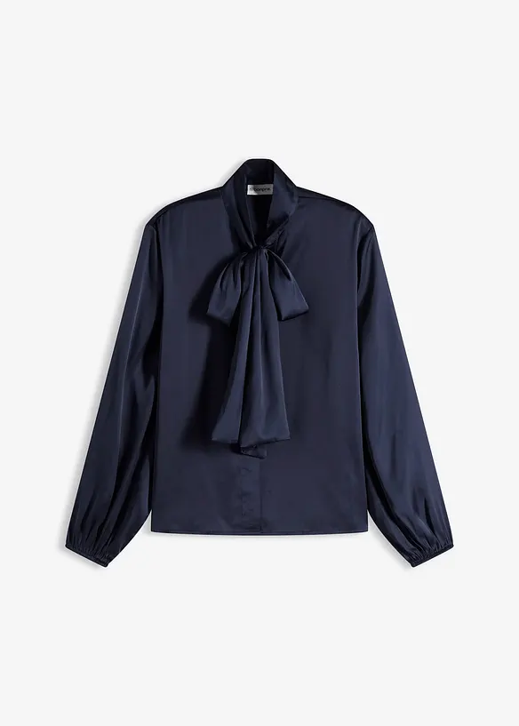Schluppenbluse aus fließendem Satin, bonprix