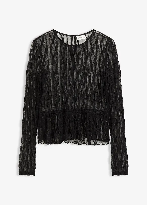 Langarmshirt aus Spitze, bonprix
