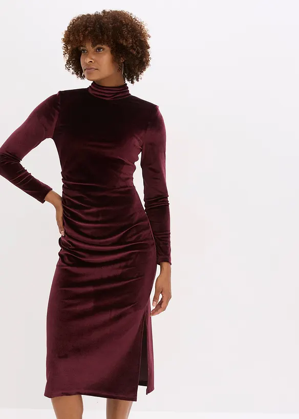 Midikleid aus softem Samt, bonprix