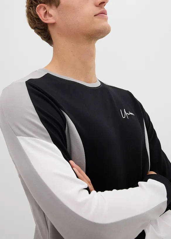 Langarmshirt aus elastischem Baumwoll-Mix, Slim Fit, bonprix