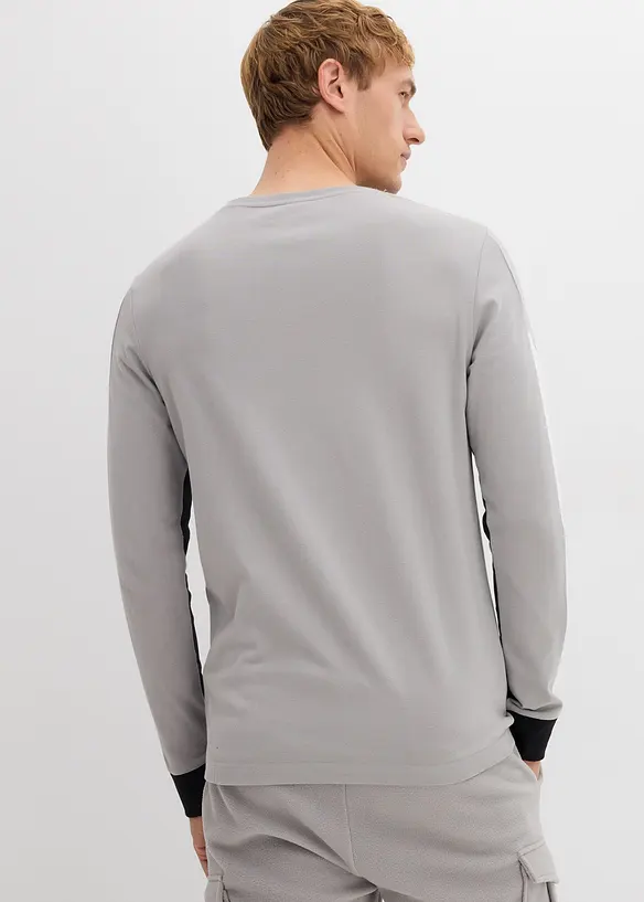 Langarmshirt aus elastischem Baumwoll-Mix, Slim Fit, bonprix