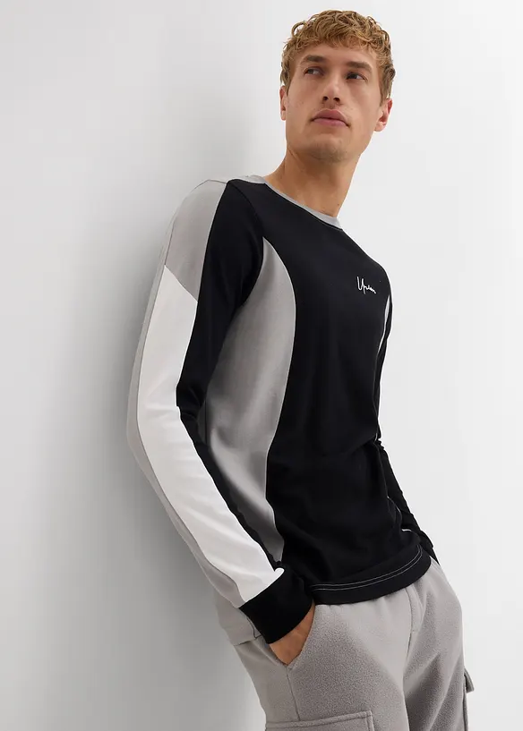 Langarmshirt aus elastischem Baumwoll-Mix, Slim Fit, bonprix