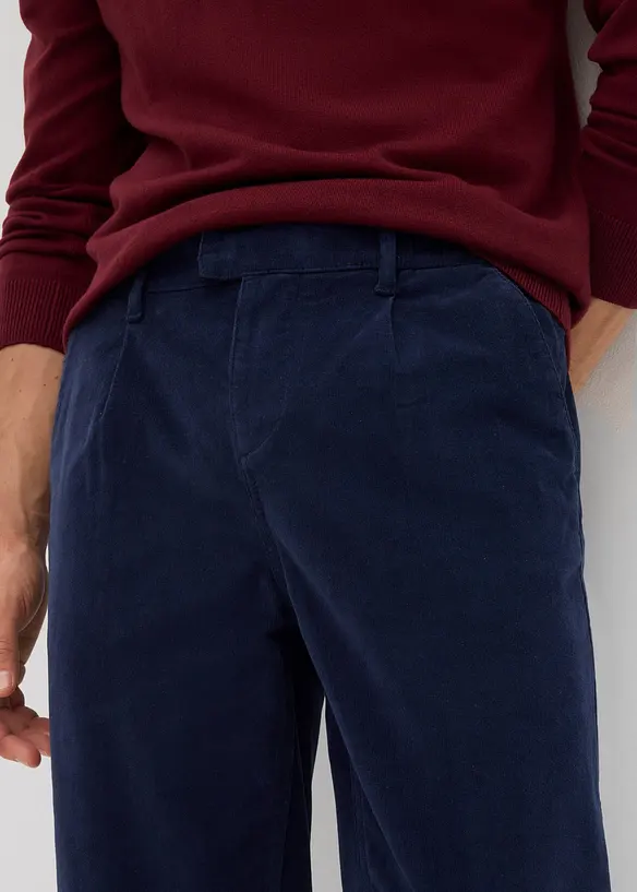 Pantalon Regular en velours côtelé extensible, fuselé, bonprix