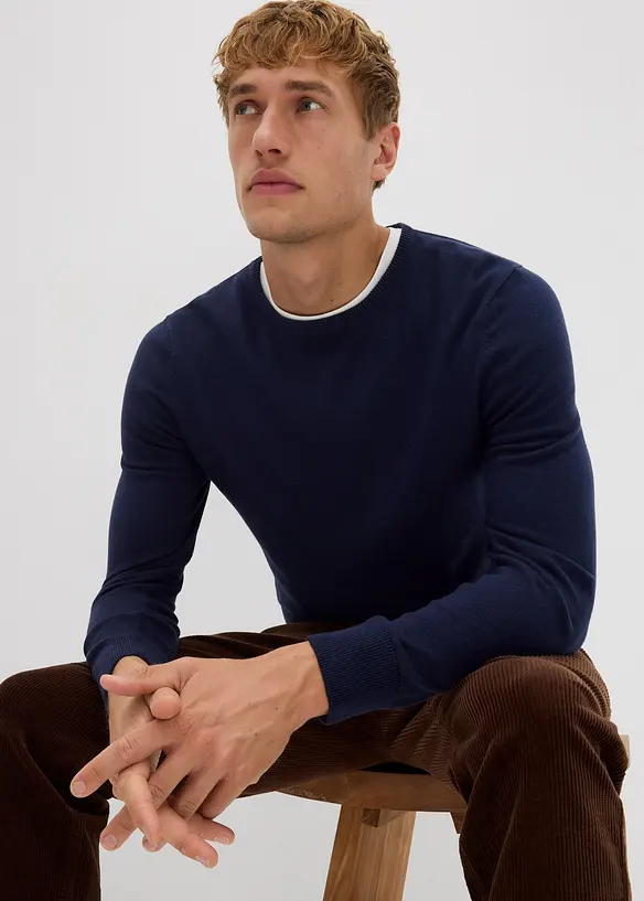 Feinstrickpullover mit edler Merinowolle, bonprix
