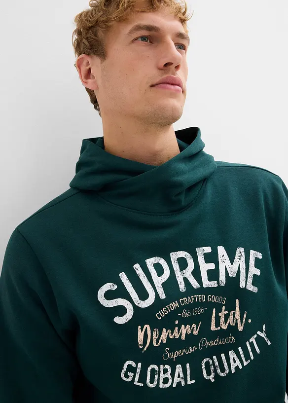 Sweat à capuche doux en coton mélangé, bonprix