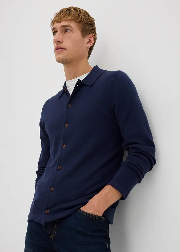 Feinstrickjacke mit edler Merinowolle, Slim Fit, bonprix