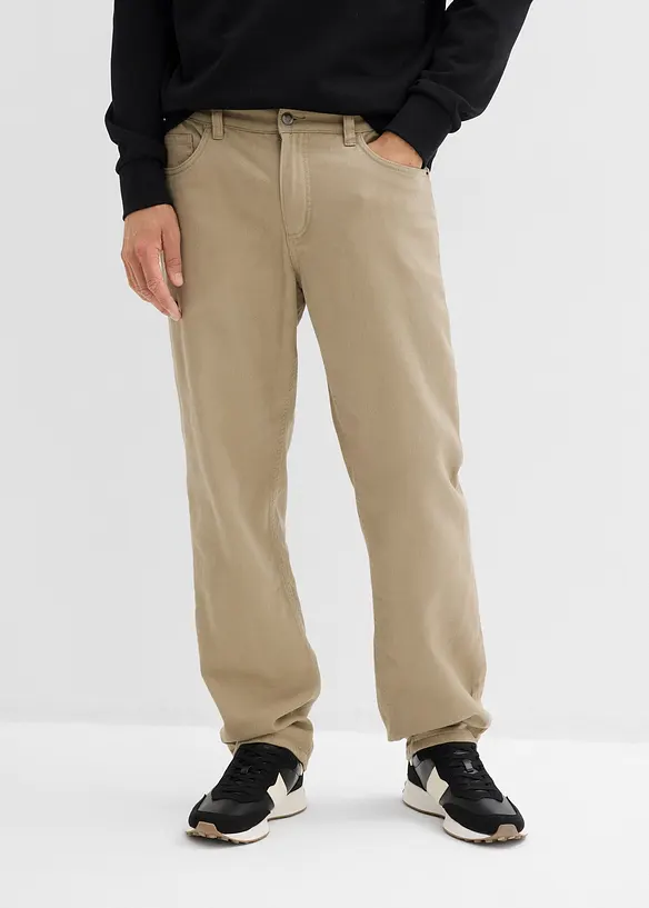 Pantalon thermique, droit et décontracté, taille élastiquée, bonprix