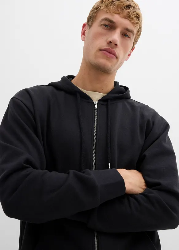 Kapuzen-Sweatjacke mit reiner Baumwolle, Loose Fit, bonprix