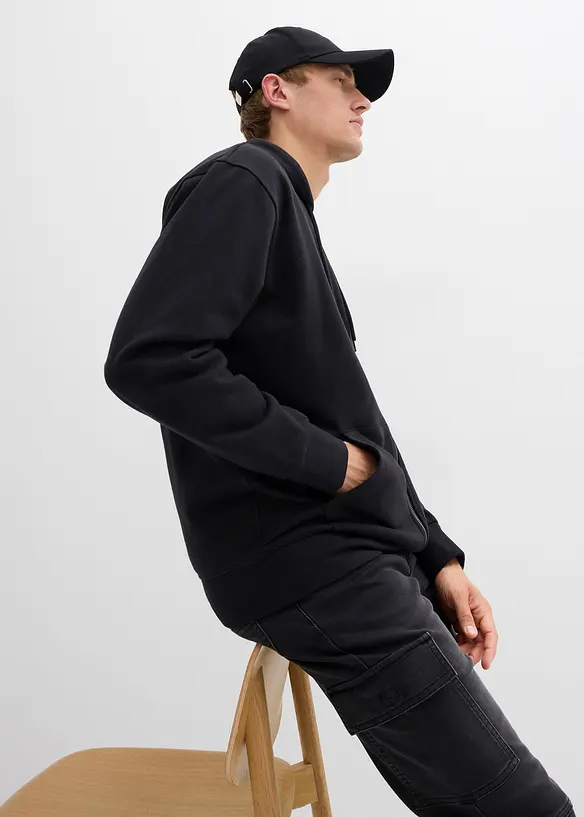 Kapuzen-Sweatjacke mit reiner Baumwolle, Loose Fit, bonprix