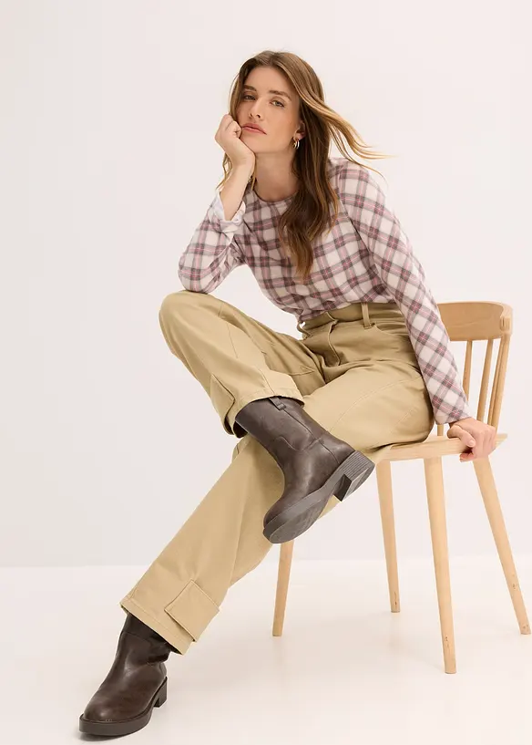 Twillhose mit hohem Bund, bonprix
