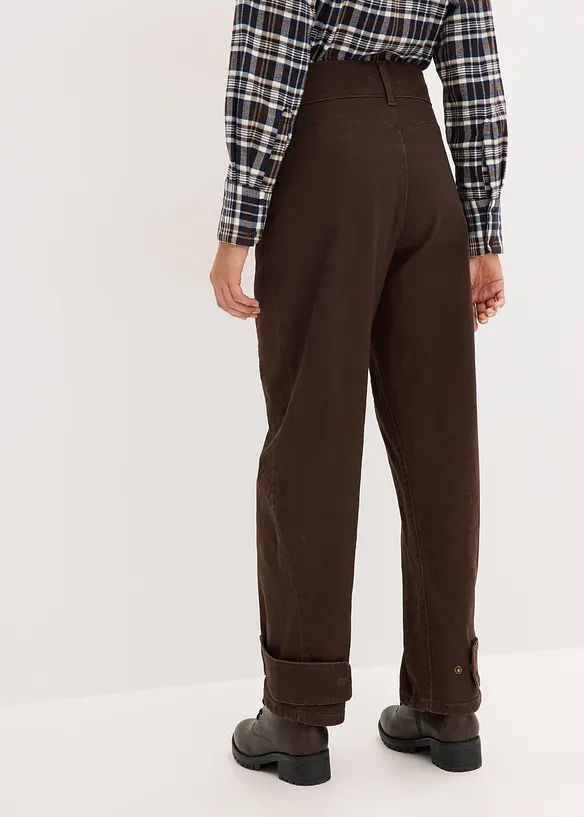 Pantalon en twill, taille haute, bonprix