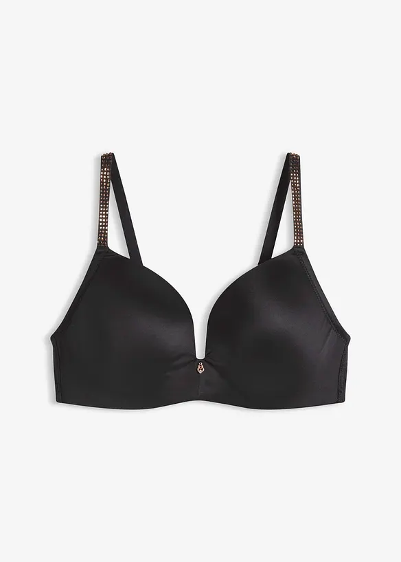 Soutien-gorge à coques et bretelles brillantes, sans armatures, bonprix