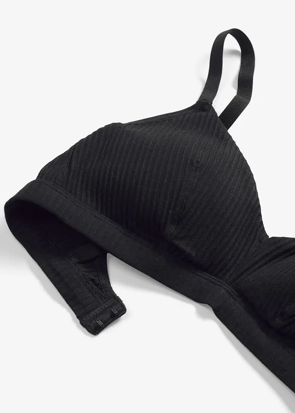 Soutien-gorge bralette rembourré, sans armatures, en coton côtelé, bonprix