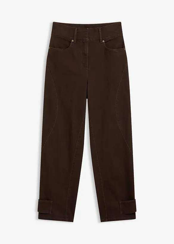 Pantalon en twill, taille haute, bonprix
