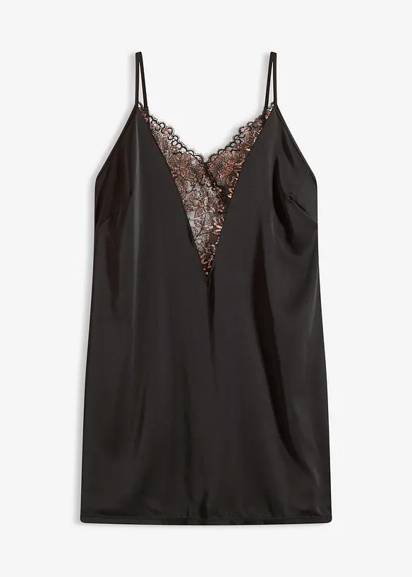Satin Negligé mit Glitzergarn, bonprix
