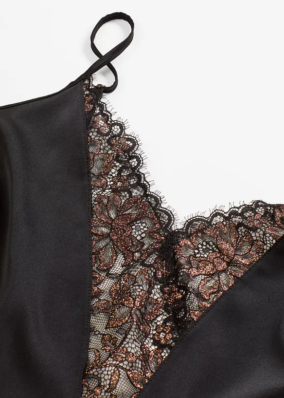 Satin Negligé mit Glitzergarn, bonprix