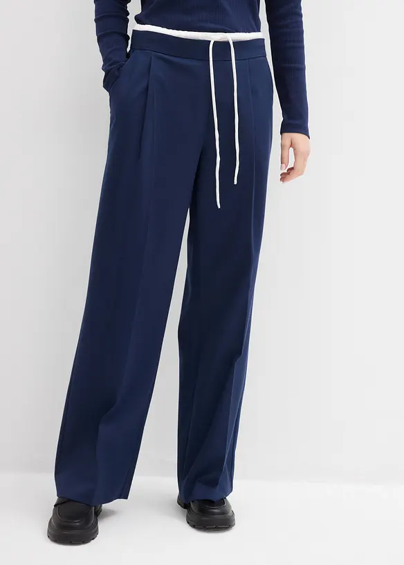 Pantalon large en viscose mélangée, bonprix