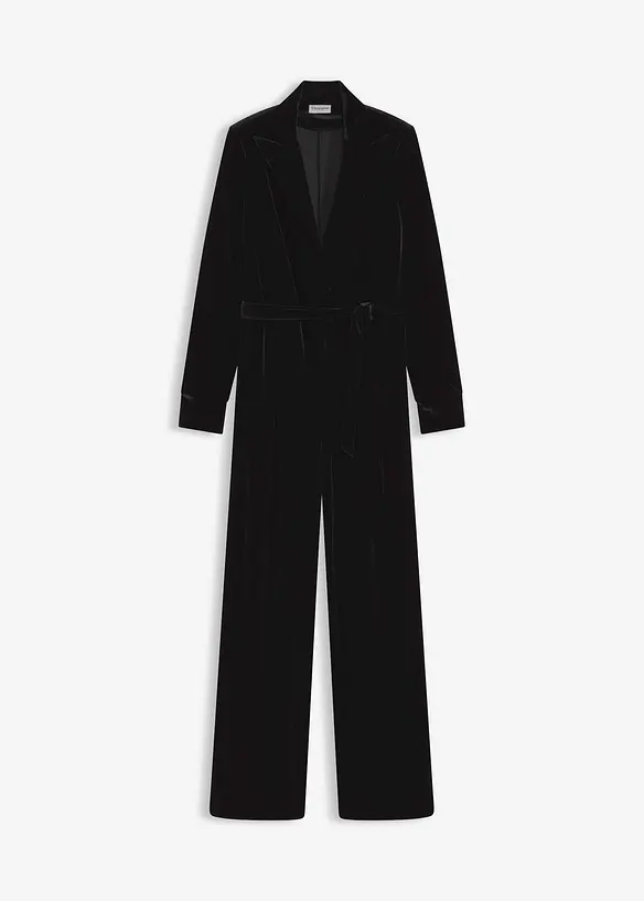 Jersey-Jumpsuit aus fließendem Samt, bonprix