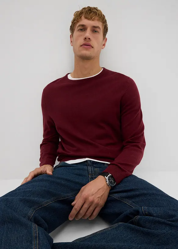 Feinstrickpullover mit edler Merinowolle, bonprix
