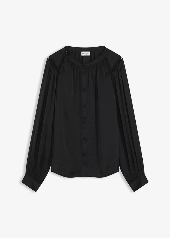 Satinbluse mit Spitzenbändern, bonprix