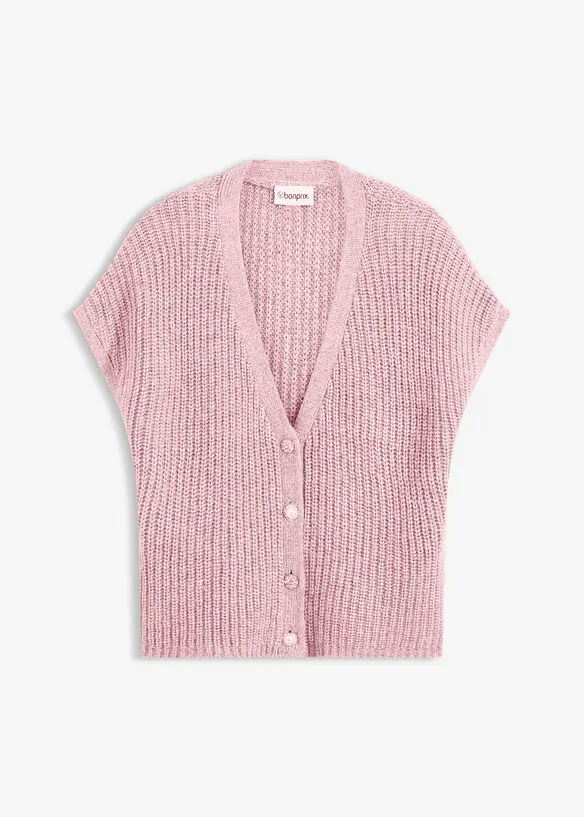 Strick-Weste mit dekorativen Knöpfen und Wollanteil, bonprix