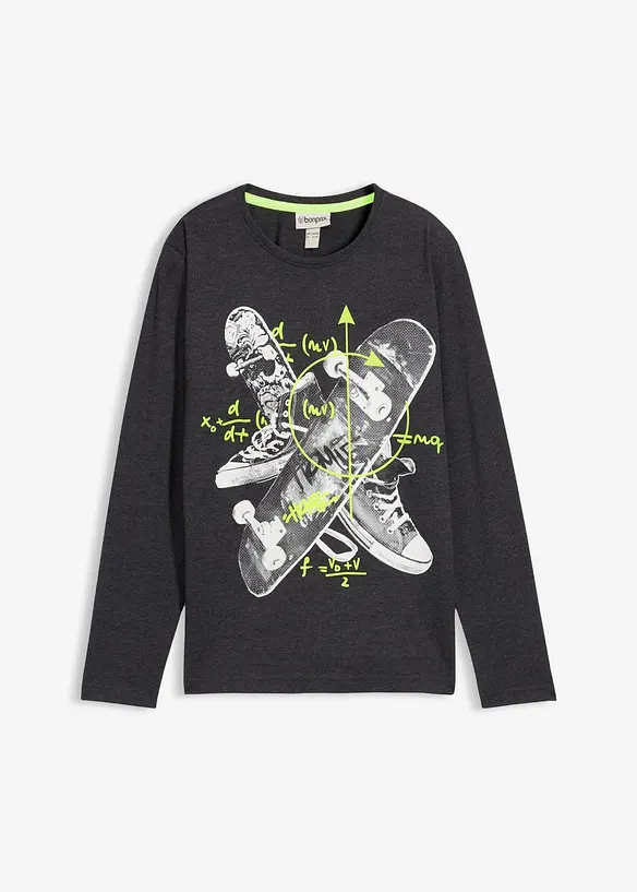 T-shirt manches longues en coton mélangé, bonprix