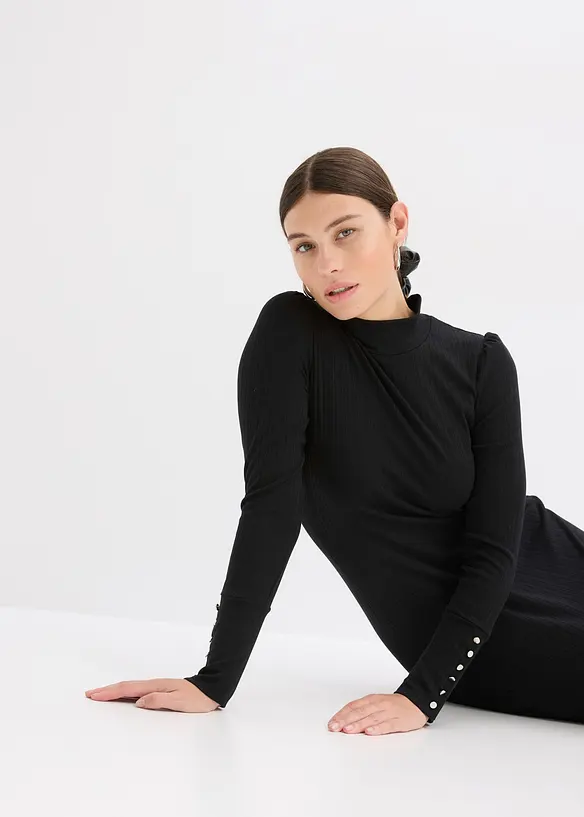 Ripp-Jerseykleid aus Viskose-mix, bonprix