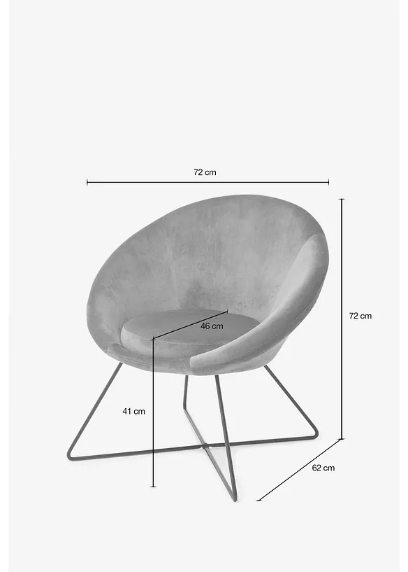 Fauteuil à piétement en métal, bonprix