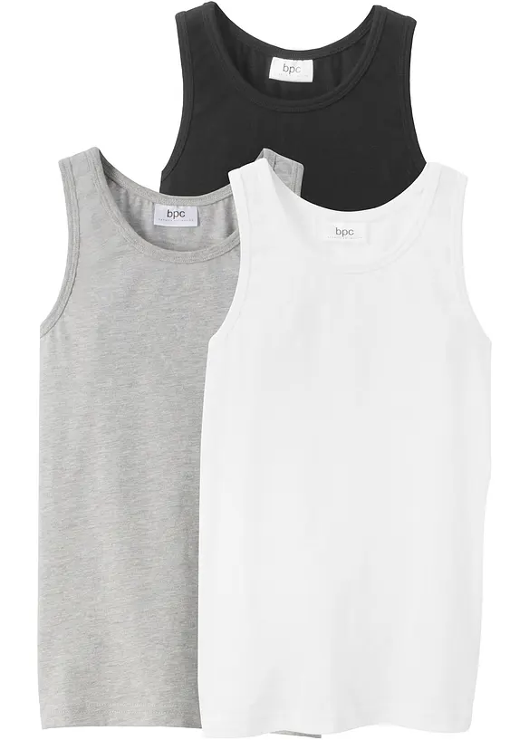Lot de 3 débardeurs avec coton doux, bonprix