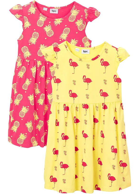 Lot de 2 robes en jersey 100% coton, bonprix