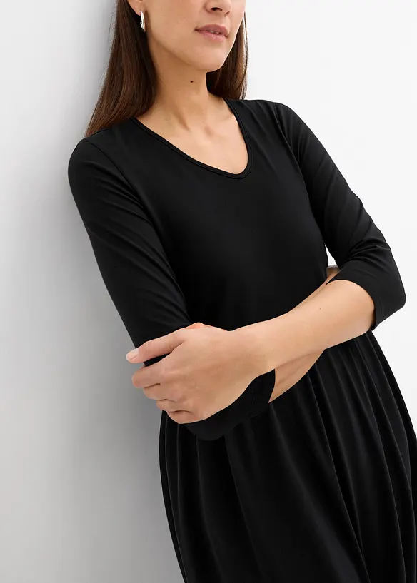 Baumwoll-Jerseykleid, Midilänge, bonprix