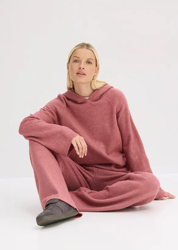 Pull en maille à capuche, bonprix