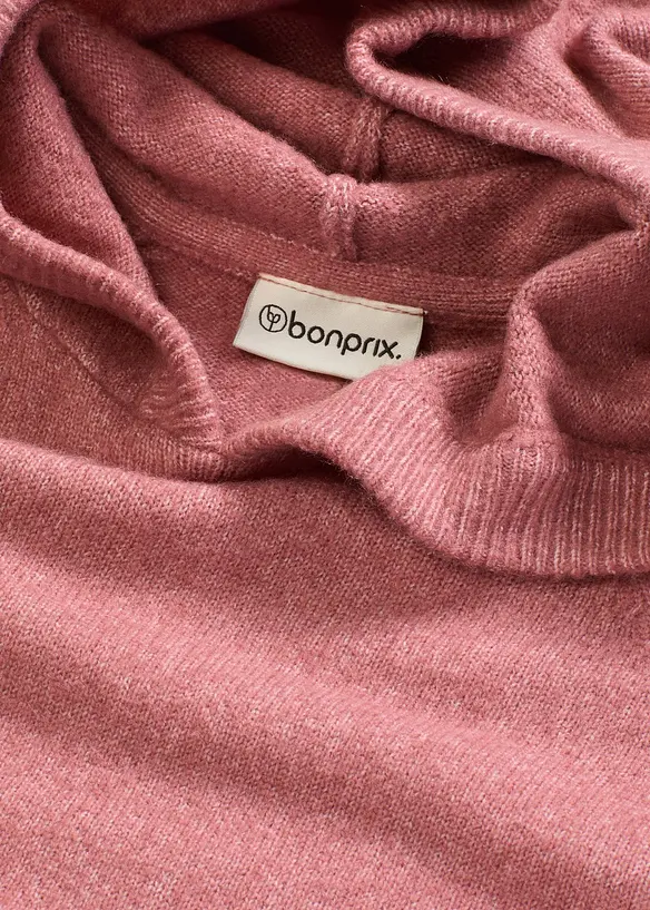 Pull en maille à capuche, bonprix