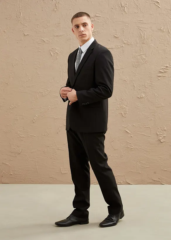 Costume 4 pièces : veste de costume, pantalon, chemise, cravate, bonprix