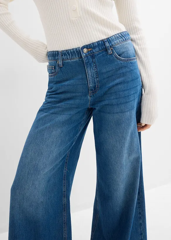 Jean large à taille mi-haute élastiquée, bonprix