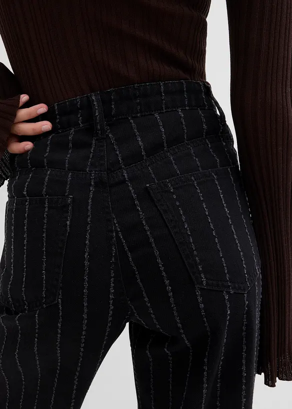 Wide-Leg-Jeans High Waist mit Destroyed Effekten, bonprix