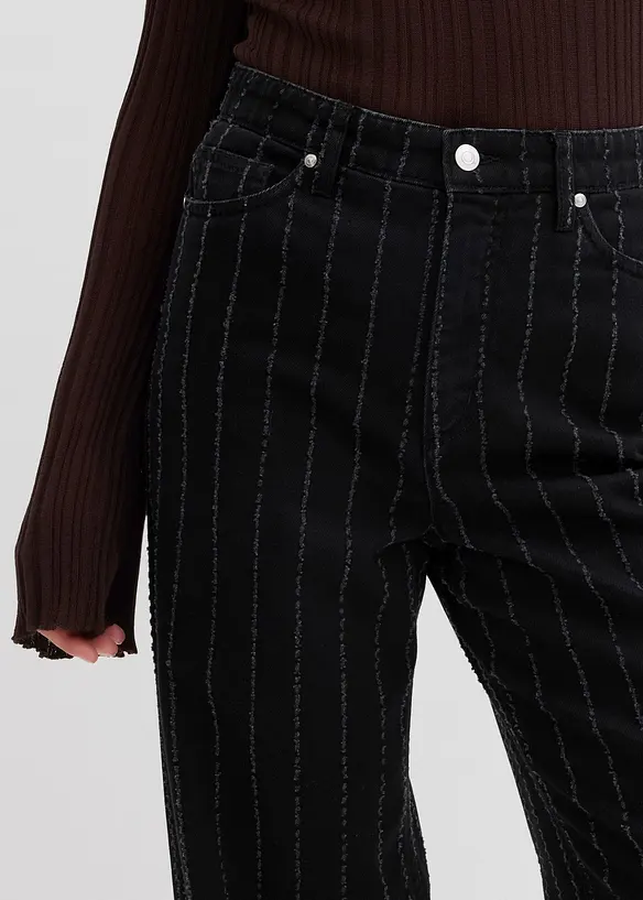 Wide-Leg-Jeans High Waist mit Destroyed Effekten, bonprix