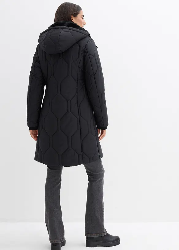 Manteau court et matelassé avec surpiqûres diamant et zips sur les côtés, bonprix