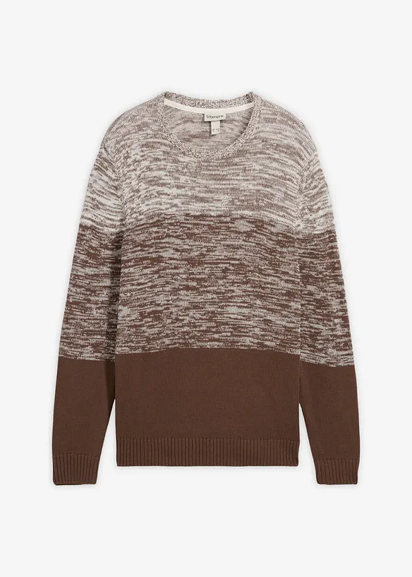 Pull en coton mélangé, coupe ventre confort, bonprix