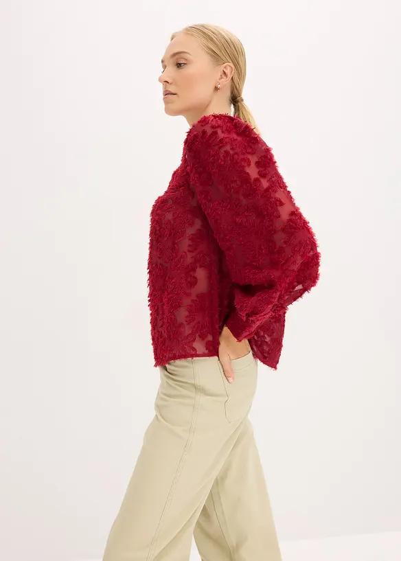 Bluse mit floralem Strukturmuster, bonprix