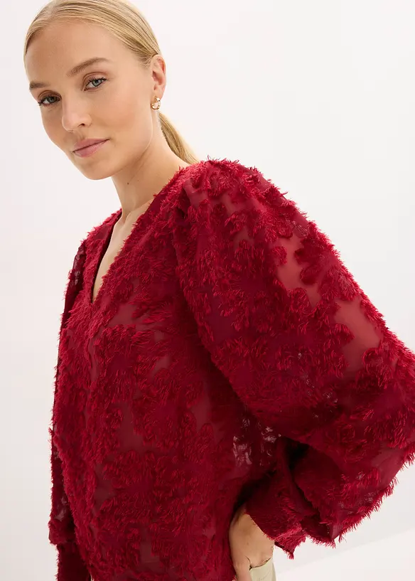 Bluse mit floralem Strukturmuster, bonprix