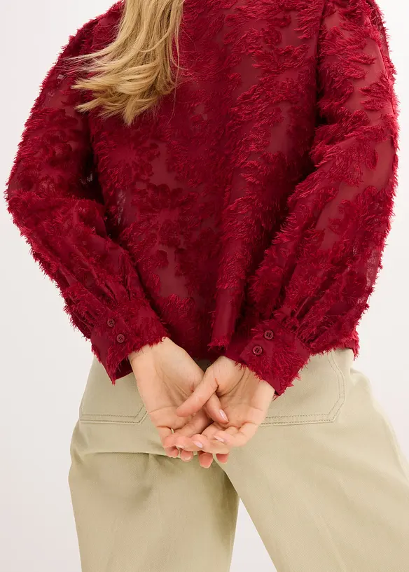 Bluse mit floralem Strukturmuster, bonprix