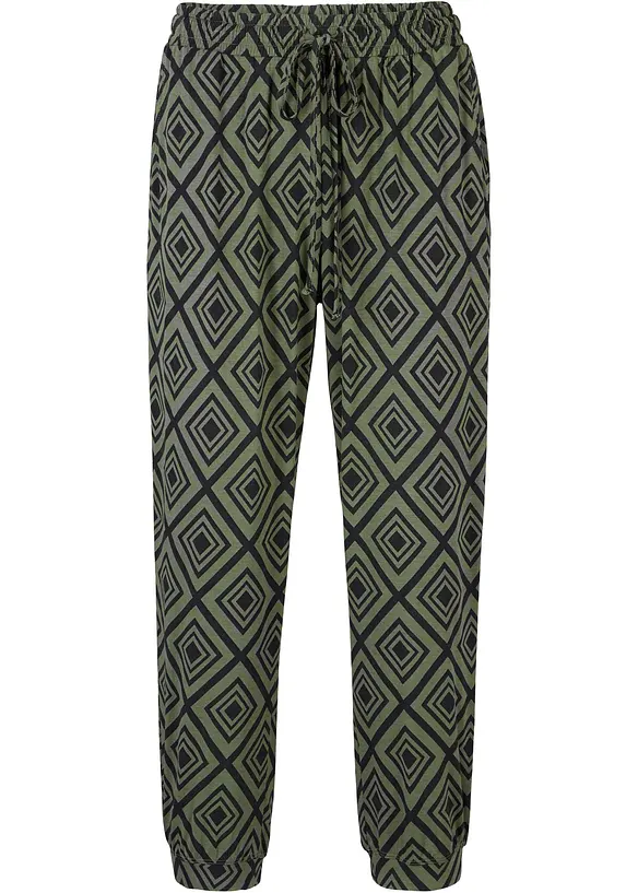 Pantalon 3/4 fluide en viscose extensible, bonprix