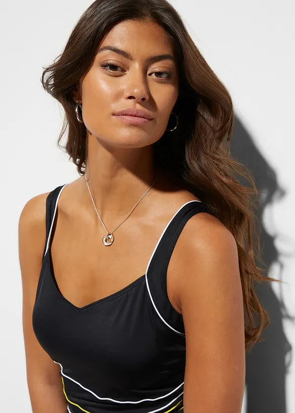 Maillot 1 pièce à passepoils contrastants, bonprix