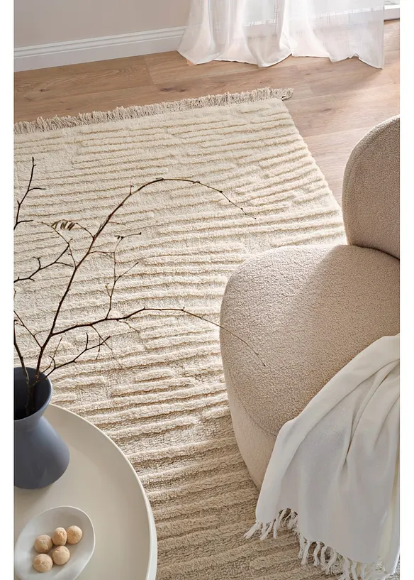Tapis kilim à relief et franges, bonprix